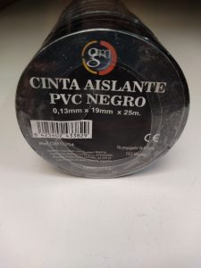 Cinta aislante color NEGRO 0.13x19x25m precio unidad (Embalaje 10 unidades INDIVISIBLE)