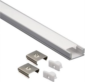 Perfil para tira led 220 voltios 15 alto x 20mm ancho 2 metros