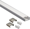 Perfil para tira led 220 voltios 15 alto x 20mm ancho 2 metros