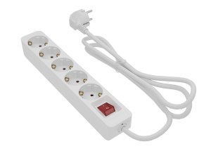 Bases 5 Tomas c/i 1.5m de cable 3 x1.5mm Blanca (código antiguo GM10167)