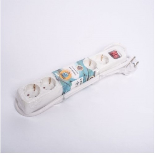 Bases 6 Tomas c/i 1.5m de cable 3 x1.5mm Blanca (código antiguo GM10168)