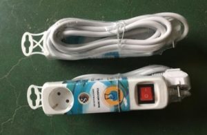 Bases 3 Tomas c/i 3m de cable 3 x1.5mm Blanca (código antiguo GM10191)