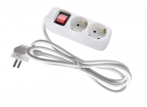 Bases 2 Tomas c/i 1 5m de cable 3 x 1,5 mm Blanca