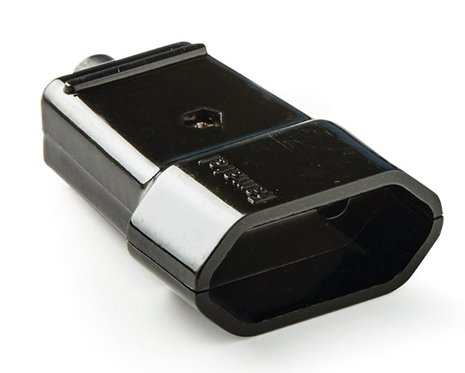 Base aérea 2P 10A 250V IP20 Retráctil Negro