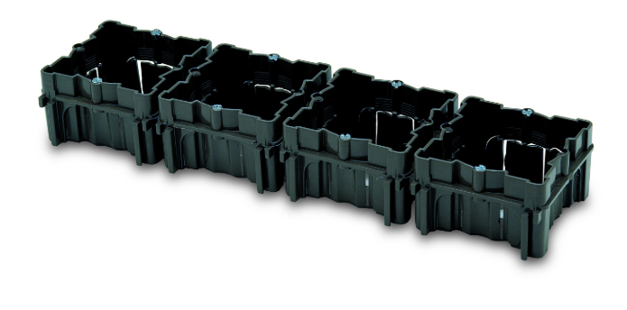 Caja Mecanismos enlazable Emp. 1mec.70x70x42 Negro