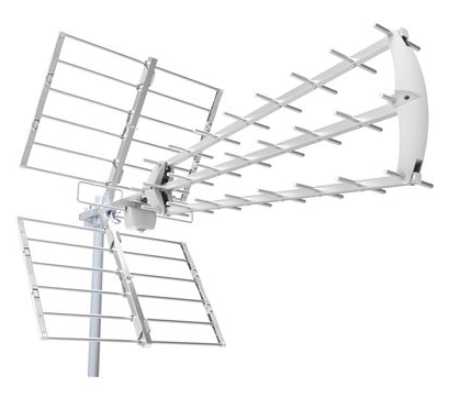 Antena UHF triplez digital HD con filtro 5G blanca