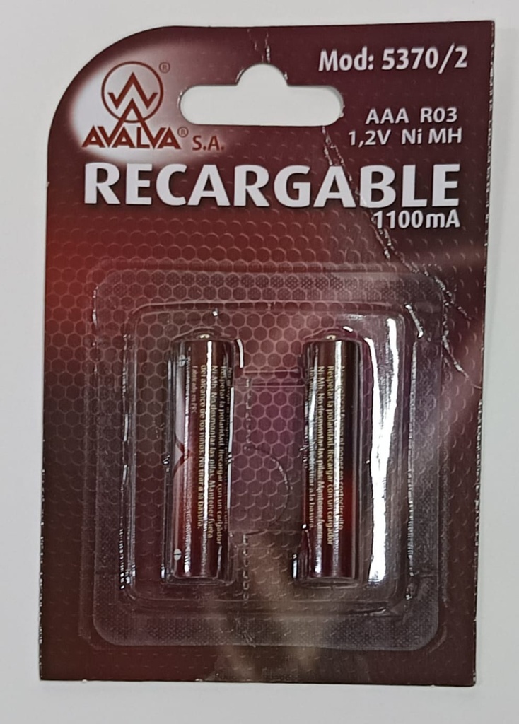 Pila recargable R03 Blister 2 pcs AAA 1100mA