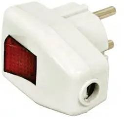 Clavija schucko 16A salida lateral con interruptor luminoso