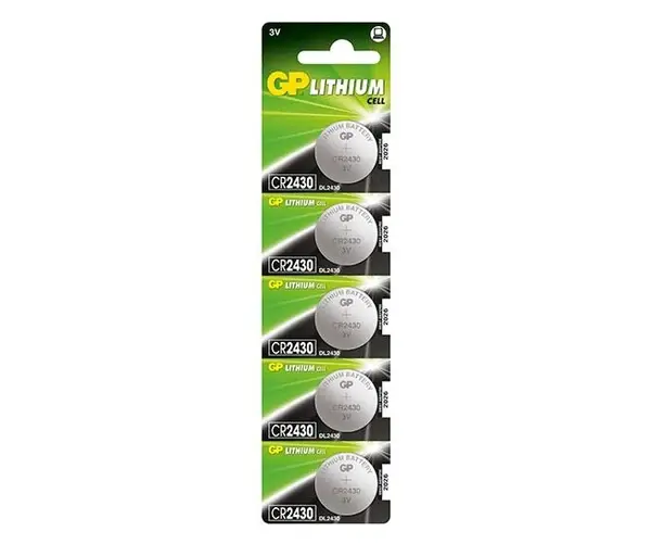 Pilas Litio de Botón CR2430-B5 GP 3V Pack de 5 uds