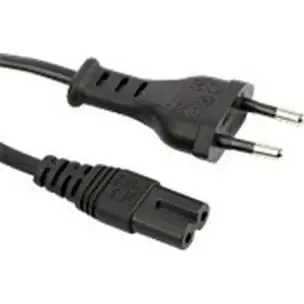 Cable de  conexión 1.5 metros 2x0,75mm 16A NEGRO  (2 GUIAS)(ESTRECHO) 
