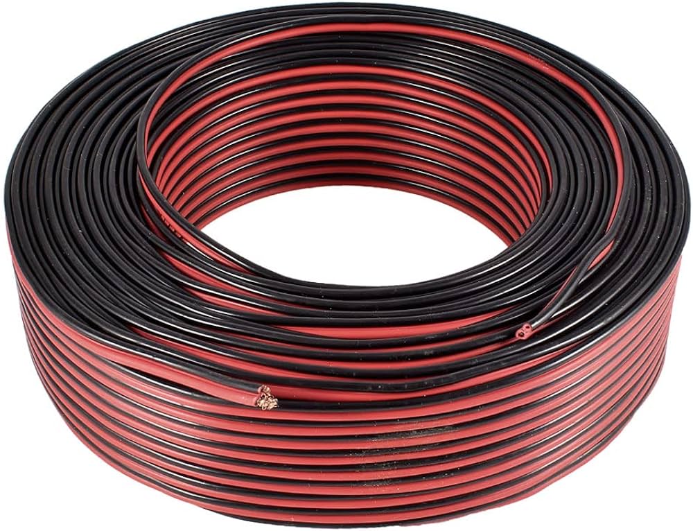 Cable paralelo audio ROJO/NEGRO 2x1mm (rollo 100m) 