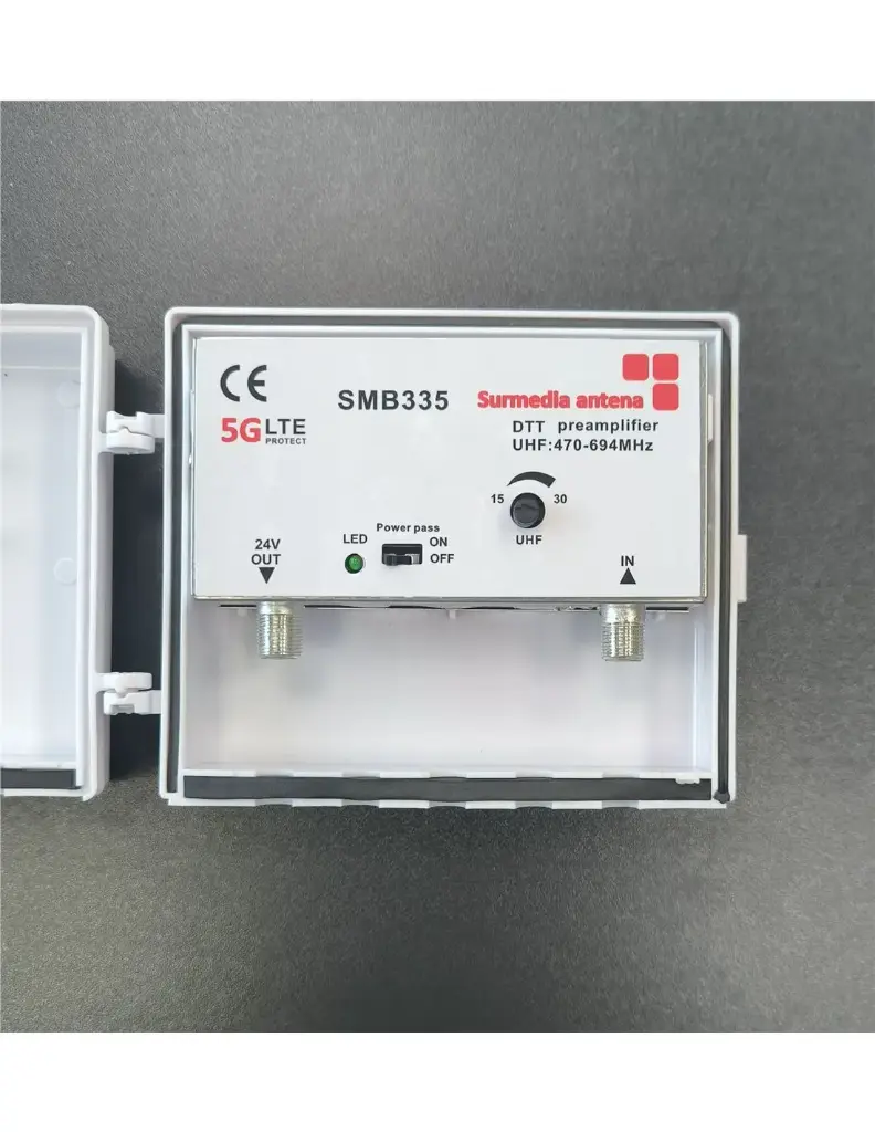 Amplificador mástil 35dB surmedia UHF, LTE