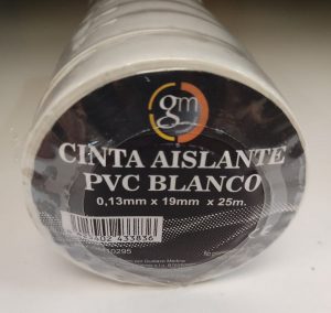 [GM10295] Cinta aislante color BLANCO 0.13x19x25m precio unidad (Embalaje 10 unidades INDIVISIBLE)