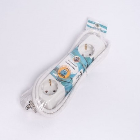 [GM10406] Bases 4 Tomas s/i 1.5m de cable 3 x1.5mm Blanca