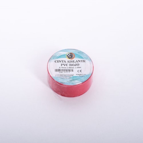 [GM10023] Cinta aislante color ROJO 0.13x25x25m precio unidad (Embalaje 10 unidades INDIVISIBLE)