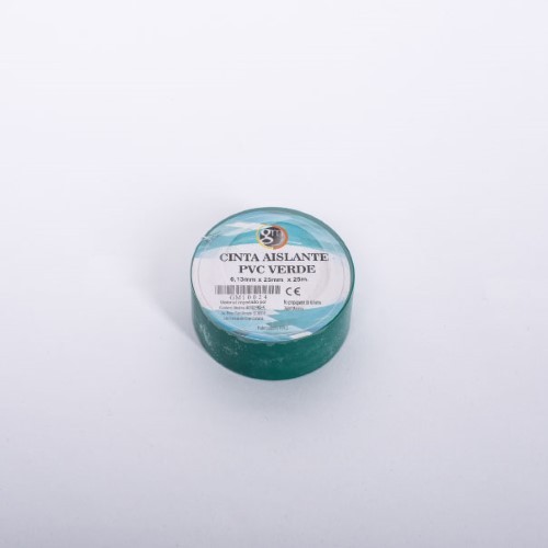 [GM10024] Cinta aislante color VERDE 0.13x25x25m precio unidad (Embalaje 10 unidades INDIVISIBLE)