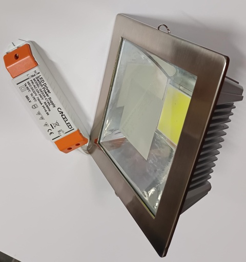 [CMC200220KK] Downlight led cuadrado empotrado 20w  Inoxidable190x190 240v Candeled 6400k