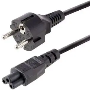 [K20006] Cable de  conexión 1.5 metros 2x0,75mm 16A NEGRO  (conexion mickey)(SCHUKO) 